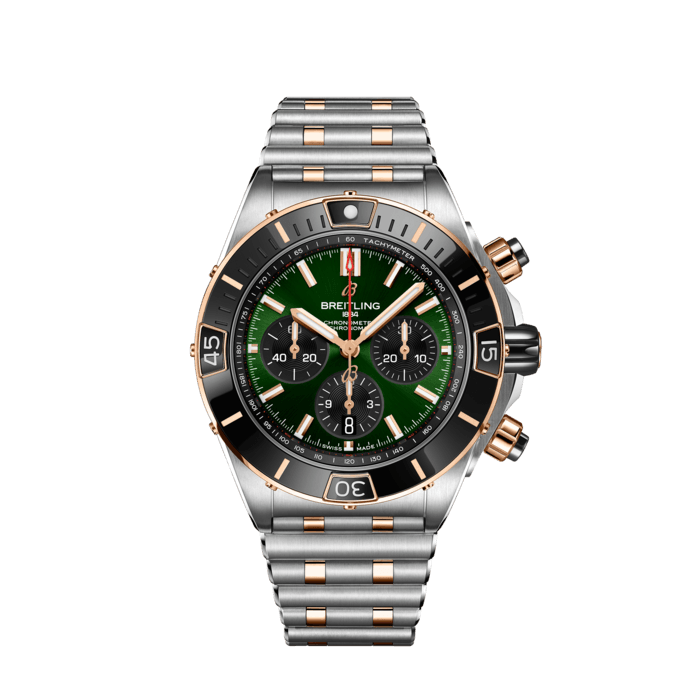 Super Chronomat B01 44, Acier inoxydable et or rouge 18 carats - Vert
La montre Breitling de haute performance adaptée à toutes vos envies.