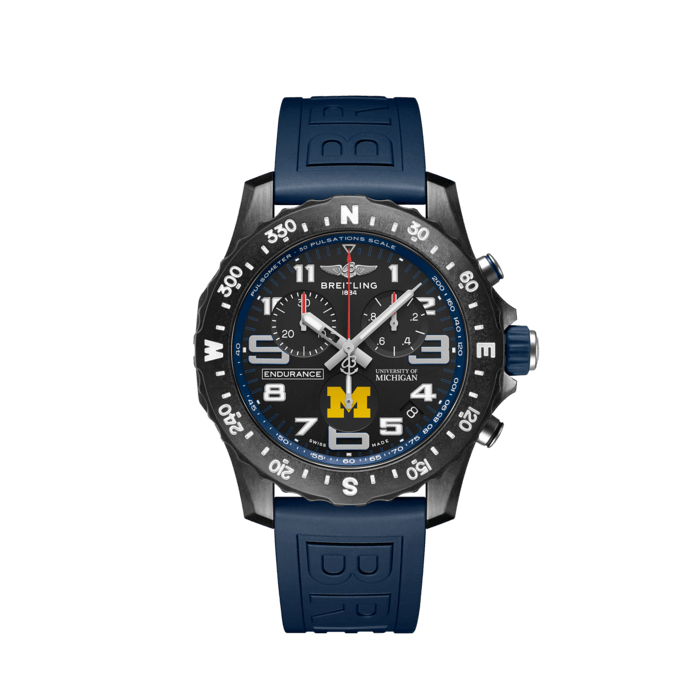Endurance Pro University of Michigan™, Breitlight® - Black
Designed to be both a lightweight watch for athletes and a casual, everyday sports chronograph, the Endurance Pro perfectly blends high precision & innovative technology with a vibrant & colorful design. It is the ultimate athleisure watch.