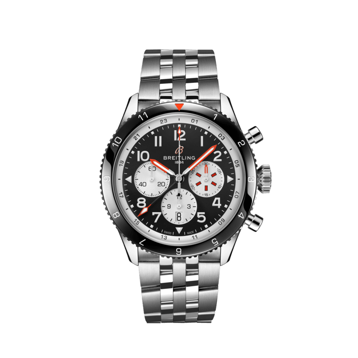 Super AVI B04 Chronograph GMT 46 Mosquito, Acier inoxydable - Noir
Un retour vers le passé avec cette montre de pilote inspirée du légendaire Mosquito.