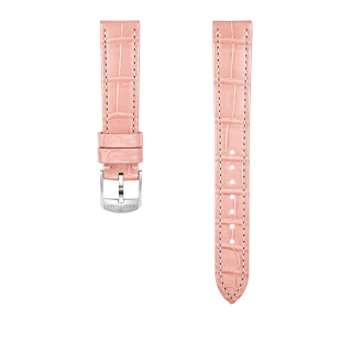 Cinturino in pelle di coccodrillo rosa - 16 mm