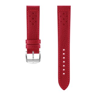 Rotes Kalbslederarmband im Rennsportstil - 20 mm