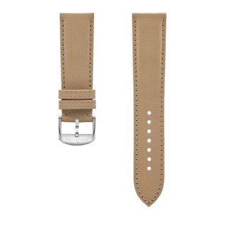 Bracelet en cuir de veau militaire beige - 22 mm