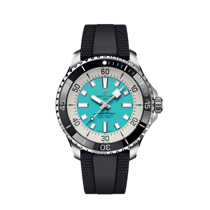 Superocean Automatic 44, Stainless steel - Turquoise
Performance and style for all your water-based pursuits.