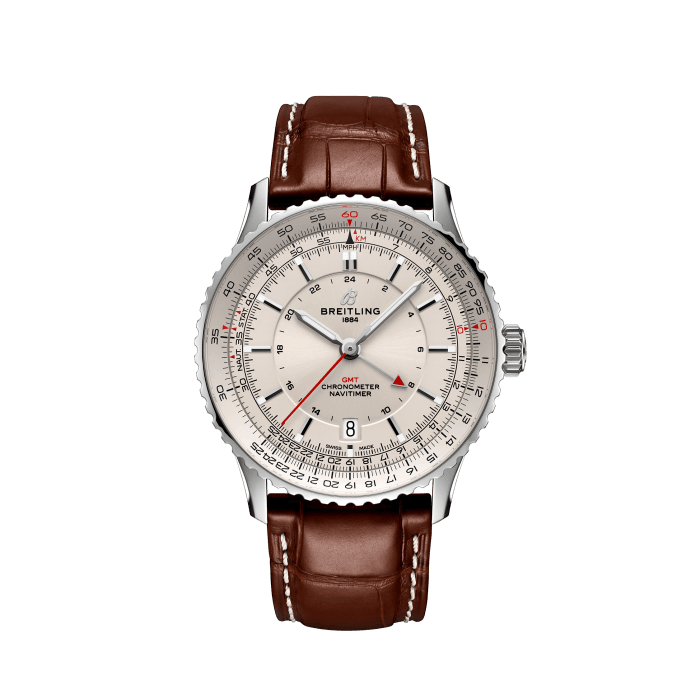 Navitimer Automatic GMT 41, Acciaio inossidabile - Crema
Il Navitimer più versatile di Breitling: per viaggiare.