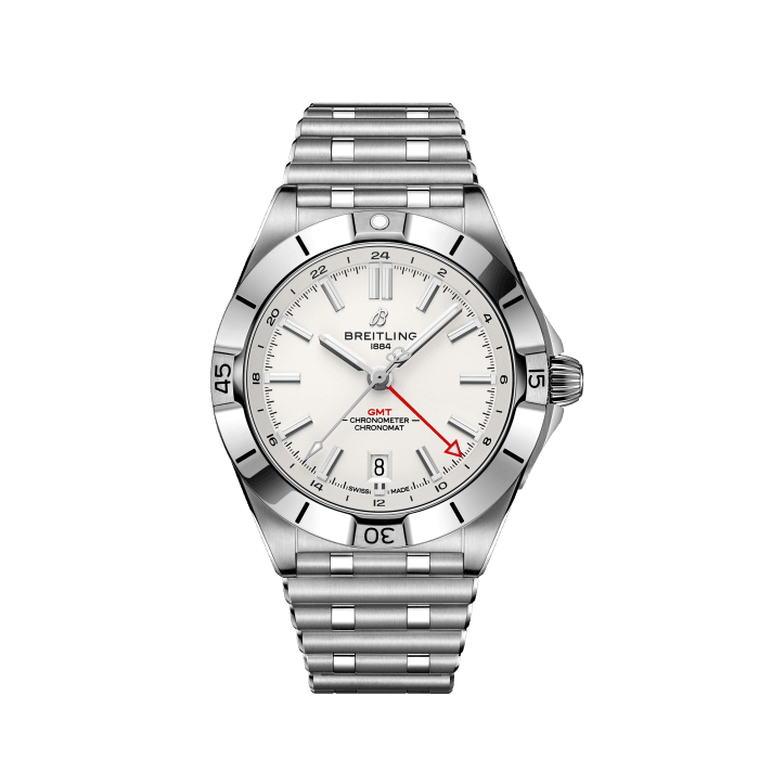 Chronomat Automatic GMT 40, Stainless steel - White
Globetrotter style