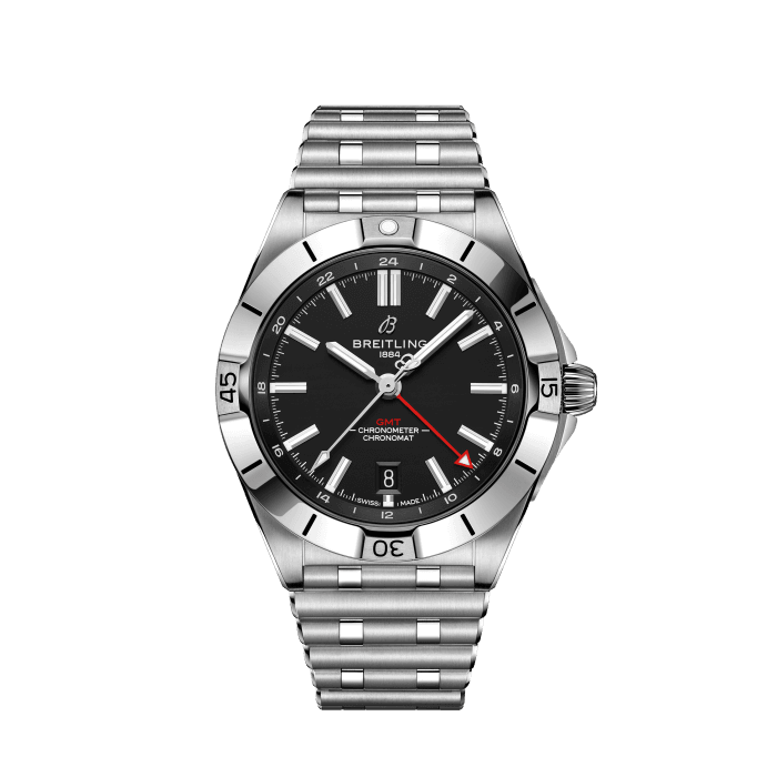 Chronomat Automatic GMT 40, Stainless steel - Black
Globetrotter style