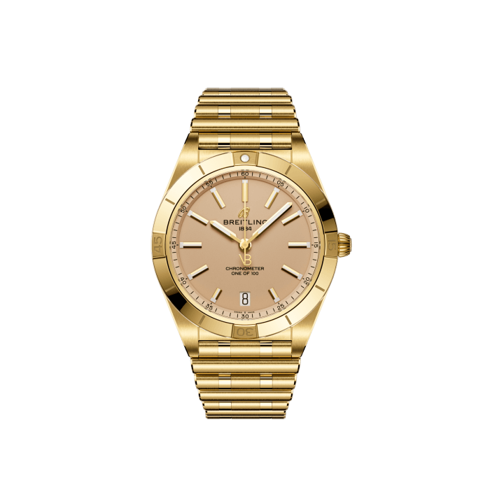 Chronomat Automatic 36 Victoria Beckham, 18k yellow gold - Sand
Breitling’s versatile Chronomat in a limited-edition collaboration with Victoria Beckham