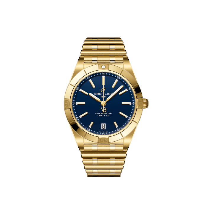 Chronomat Automatic 36 Victoria Beckham, 18k yellow gold - Midnight blue
Breitling’s versatile Chronomat in a limited-edition collaboration with Victoria Beckham