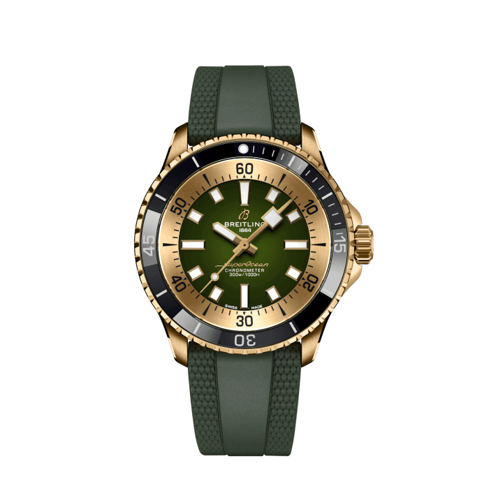 Superocean Automatic 42, Bronze - Green
Performance and style for all your water-based pursuits.