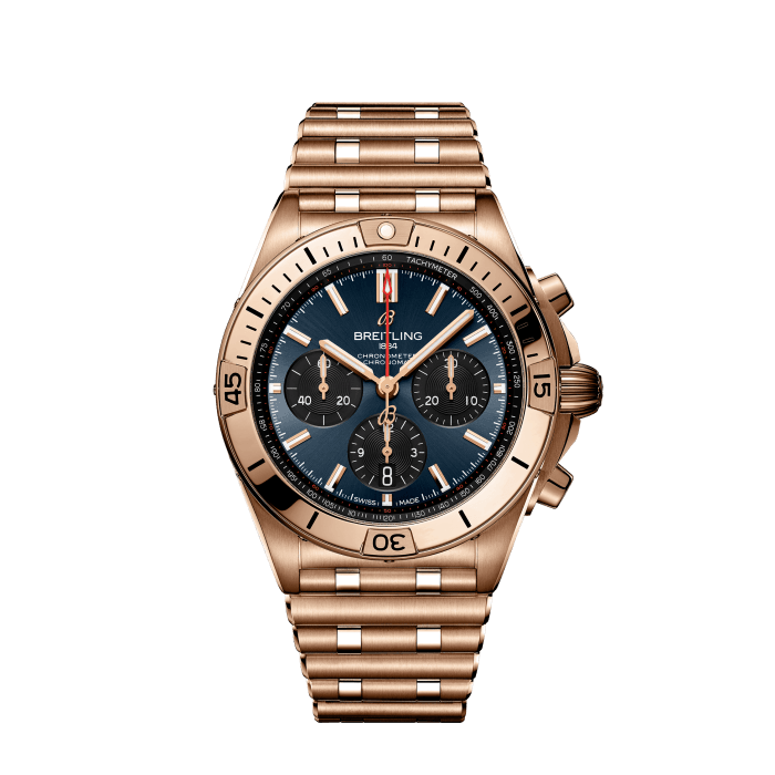 Chronomat B01 42 Super Bowl LVIII, Oro rojo de 18K - Azul
El reloj todoterreno de Breitling para cuanto usted se proponga.
