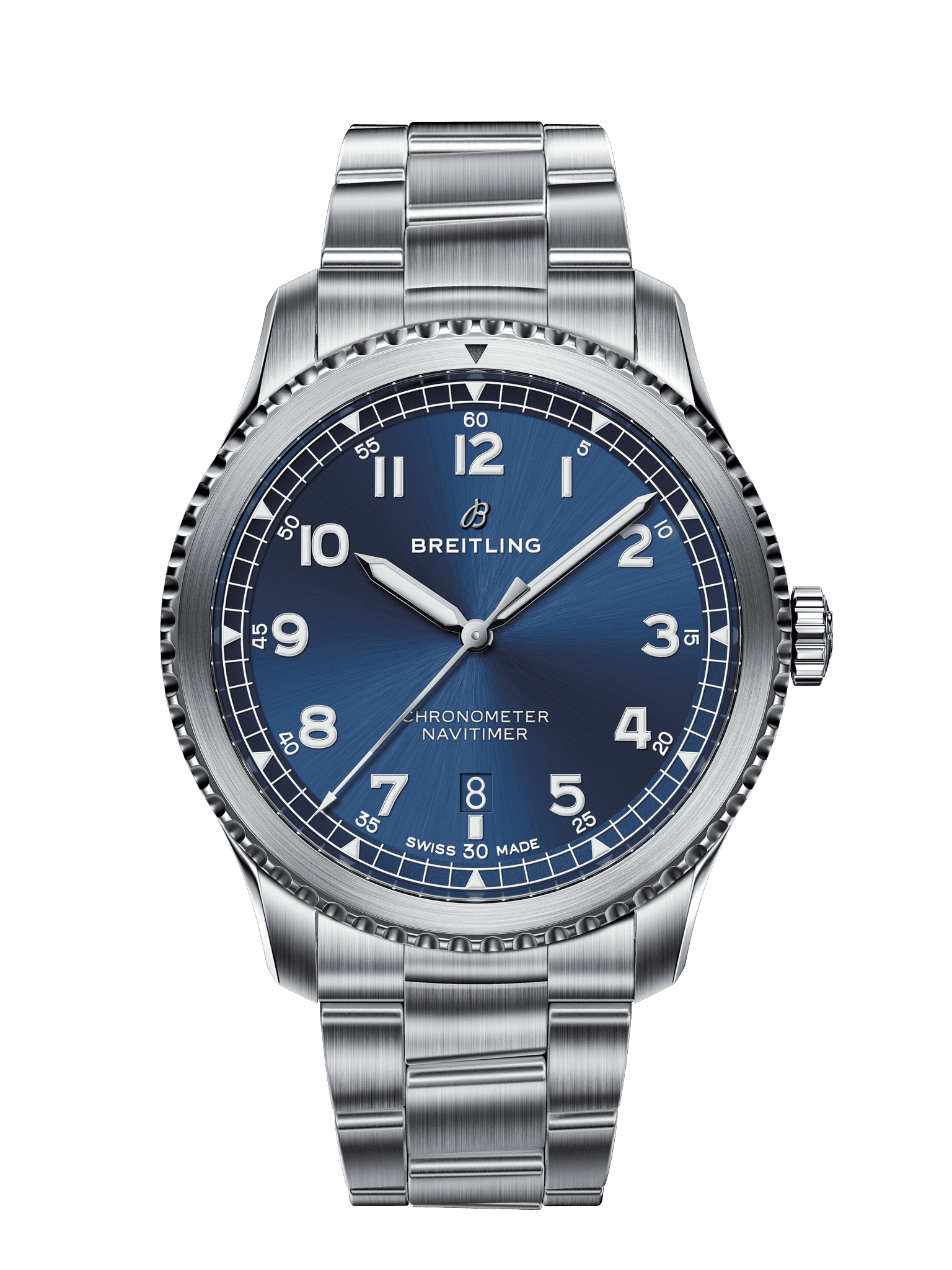 breitling Prime B01 Chronometer 42 Automatic Silver Panda Dial Steel Men's Watch AB0118221G1A1
