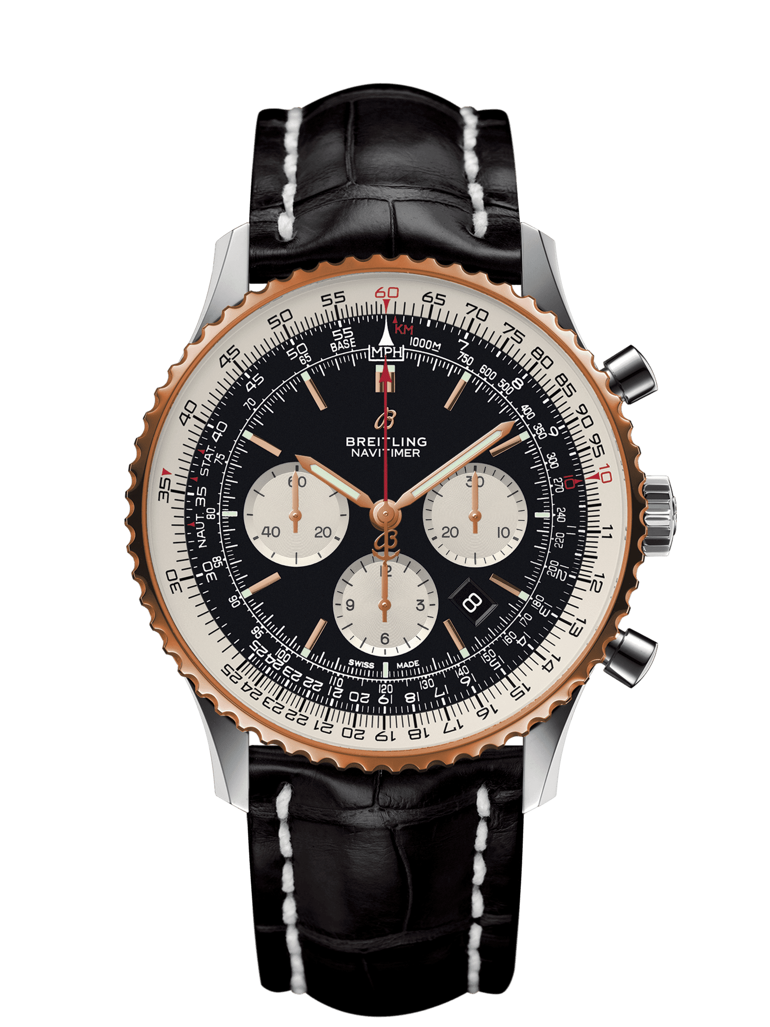 breitling timer bronze dial steel rose gold men's watch IB0110