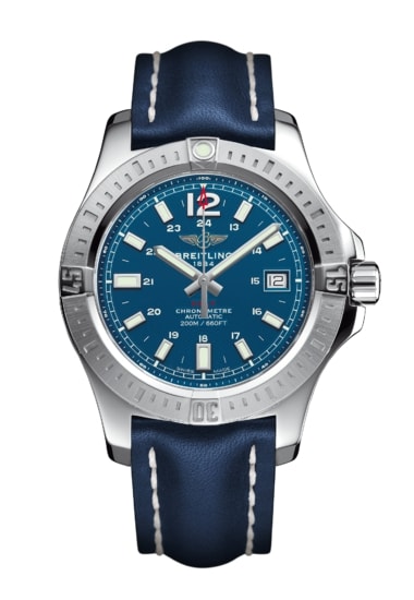 Breitling timer LaTrapante chronology Starr 39 mm blue dial Carl 69 Glasbodenrabreitling timer La Trapante