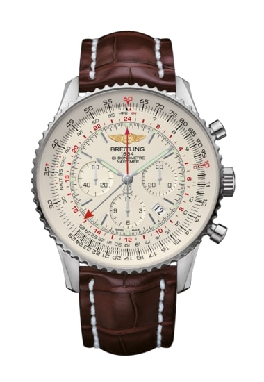 breitling Navitimer 1 B01 Chronometer 43 AB0121211 B1P1 stainless steel with black leather watch