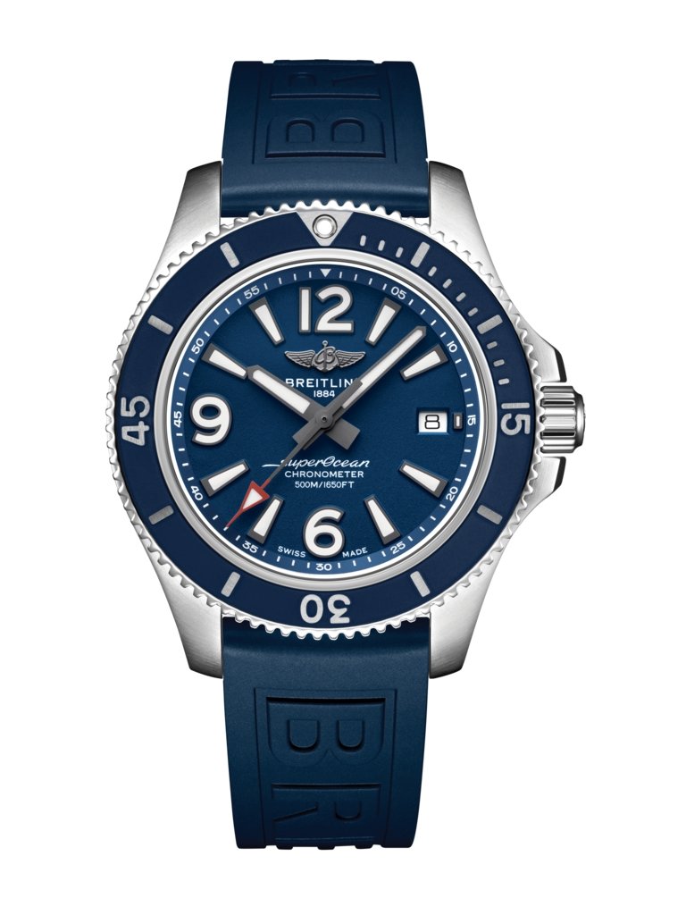 Superocean Automatic 42, Stainless steel - Blue
Sporty, fresh and colorful, the Superocean Automatic 42 combines performance with contemporary style to fit every wrist. It is up to any challenge: dive with it, surf with it or swim with it!