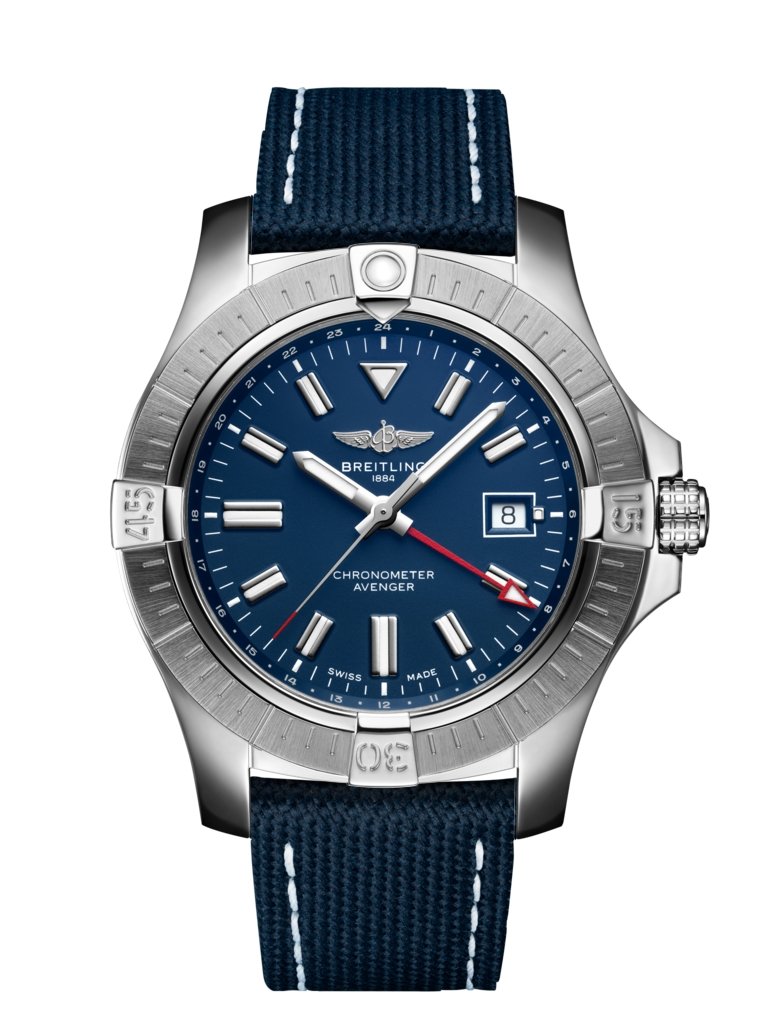 Avenger Automatic GMT 45, Edelstahl - Blau
Die markante, extrem robuste und stossfeste Avenger Automatic GMT 45 verfügt über einen zusätzlichen roten Zeiger, der eine zweite Zeitzone anzeigt. Als echte Breitling Avenger kann sie auch mit Handschuhen bedient werden und bietet jedem Abenteurer in der Luft unübertroffene Sicherheit und Zuverlässigkeit.