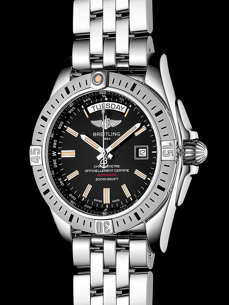 Premier Of breitling A37340351G1P1 stainless steel with black crocodile leather watch