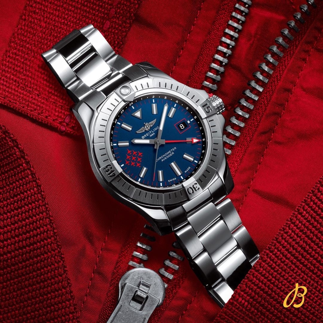 breitling Colter Chronometer 44 mm Stalband Blue and White Dial Date Carl 73 Professional B-P